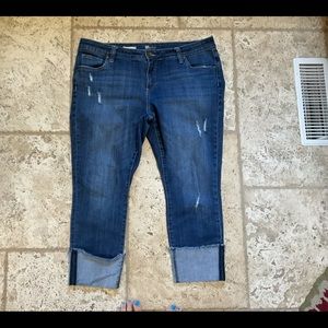 KUT Cameron straight leg distressed and cuffed